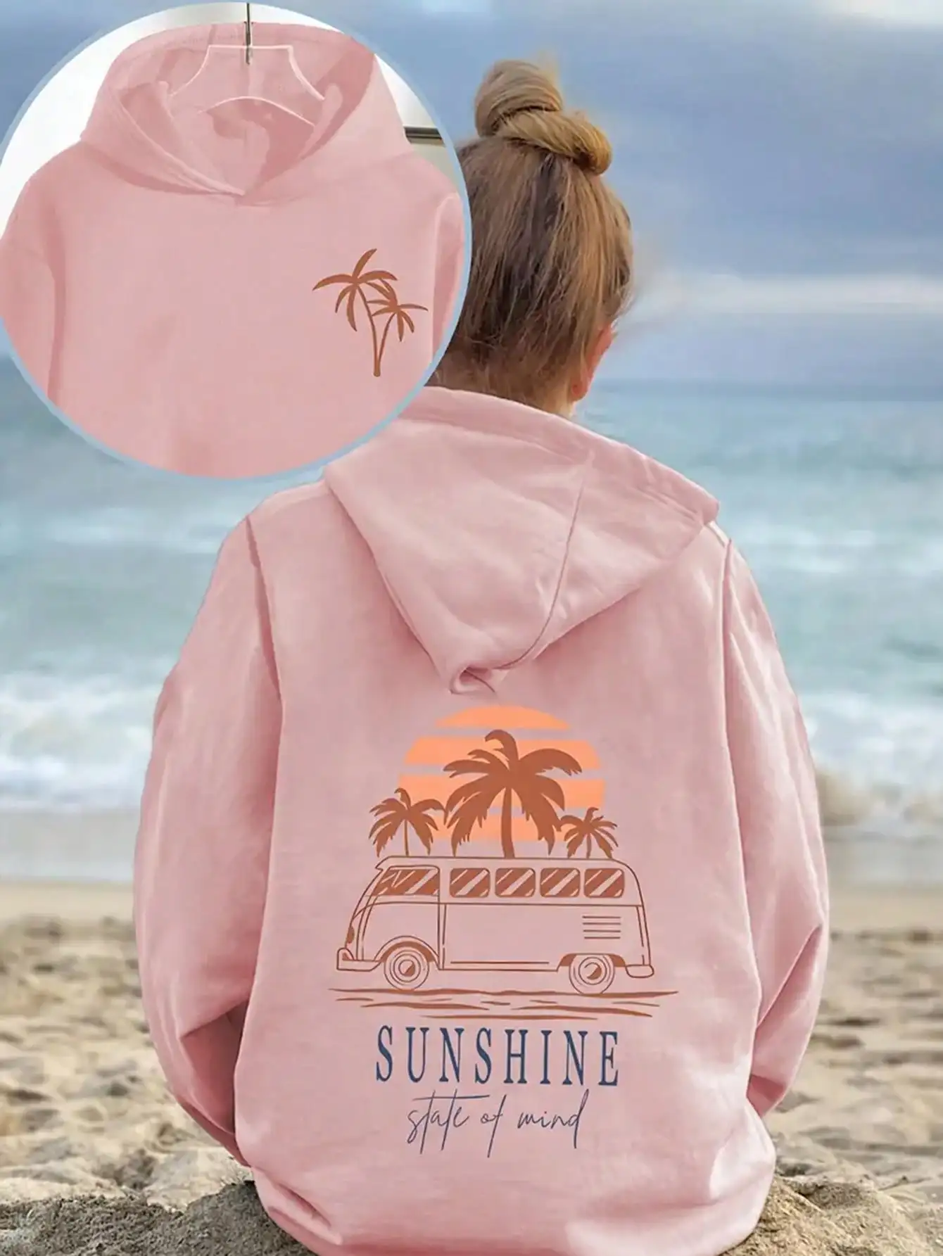 Children's Hoodie Long Sleeved Elegant Casual Autumn Winter Clothing Tree Letter Printed Top for Kids