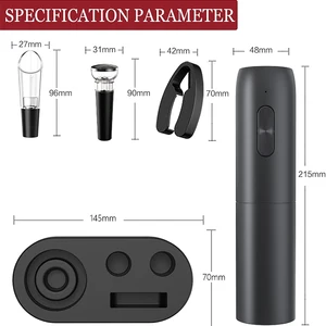 فتاحة زجاجات النبيذ الكهربائية الأوتوماتيكية ، مفتاح النبيذ الأحمر ، فتاحة النبيذ القابلة لإعادة الشحن مع قاعدة الشحن ، أدوات المطبخ لمحبي النبيذ أفضل 12 مبيعات بندقية التمهيدي - رقم 6