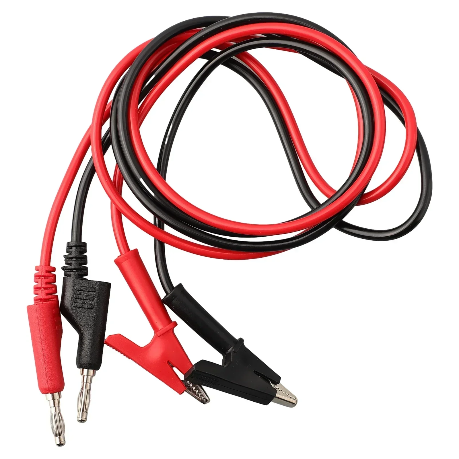 2PCS Multimeter Test Leads 1M Cable 4mm Banana Plug To Crocodile Clip Connector Pair Copper Wire Inspection Test Equip