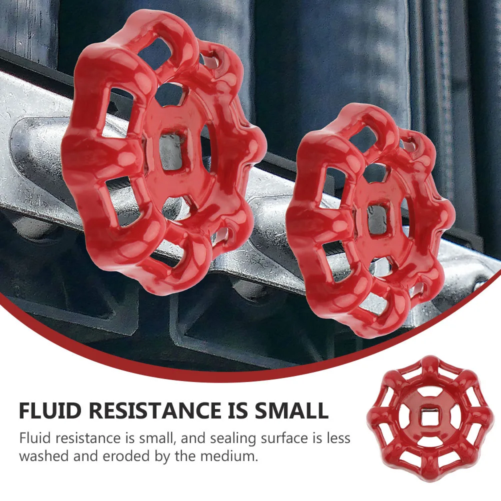 

6pcs Valve Handle Round Metal Shutoff Wheel Cast Iron Flat Bottom Fluid Resistance Small Easy Operation Kitchen Faucet