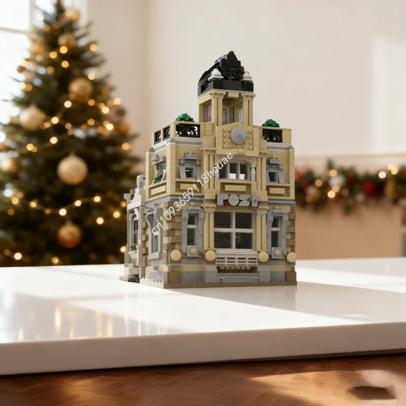 

2924 детали MOC: Модель полицейского участка и почтового отделения, конструктор, игрушки для самостоятельной сборки, креативный рождественский подарок, развивающая игрушка на день рождения