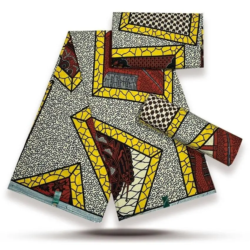 

Newest Guaranteed 100% Cotton Soft Ankara Wax Prints Fabric High Quality African Real Wax Fabric Pagne 6Yards For DIY Dress N510