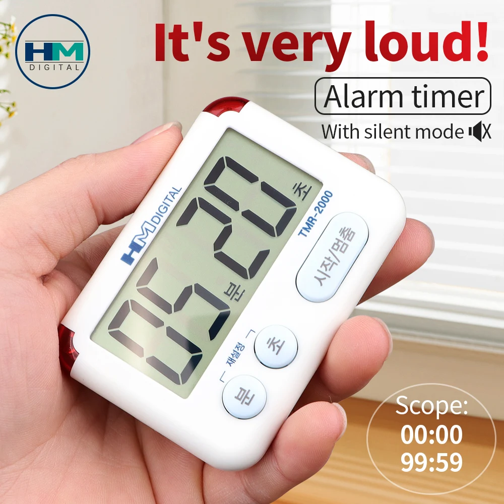 TMR2000 New Mini Timer LCD Portable Alarm Clock Timer Student Timing Controller Reminder With Ringtone Silent Flashing