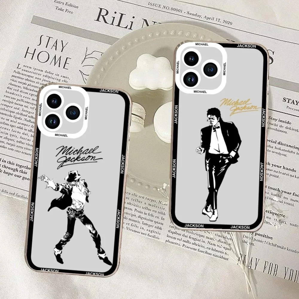 Michael Jackson Legendary Singer Phone Case For Samsung S20 S21 S22 S23 ULTRA PLUS LITE Transparent Shell