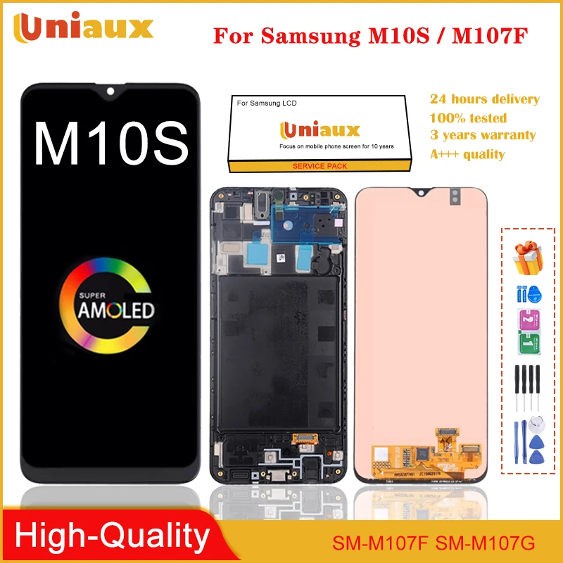 

AMOLED LCD For Samsung Galaxy M10S M107F LCD Display Touch Digitizer Assembly Replacement With Frame