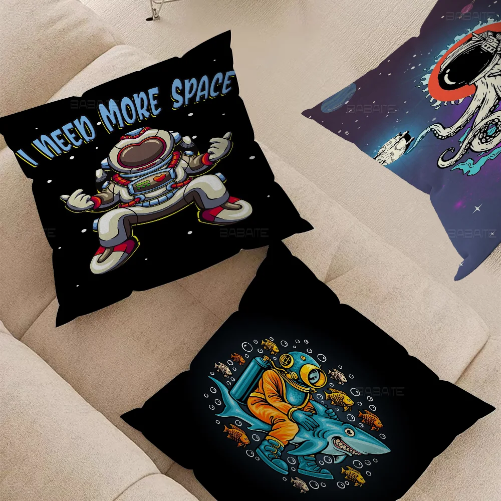 Kartun ruang astronot 45*45cm sarung bantal penutup bantal dekorasi sarung bantal rumah sarung bantal untuk sofa bantal