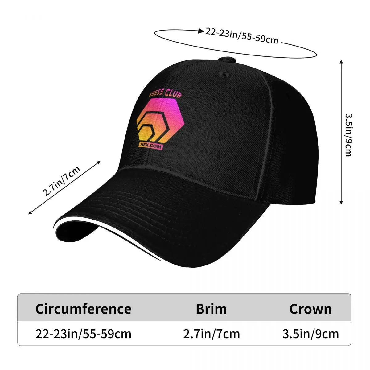 HEX.COM #5555 Baseball Cap New In Hat fishing caps man Streetwear Vintage Mens Caps Women's