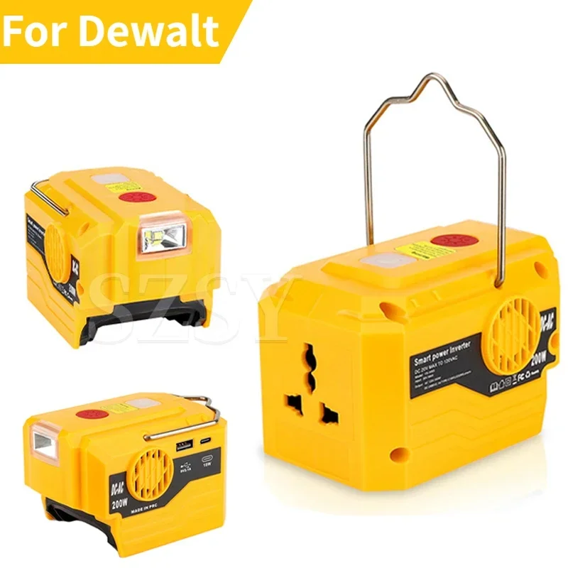 For Dewalt Battery Power Supply Inverter DC 18-20V AC 120V/220V Dual USB Outdoor Camping Battery Adapter Power Tool Accessories