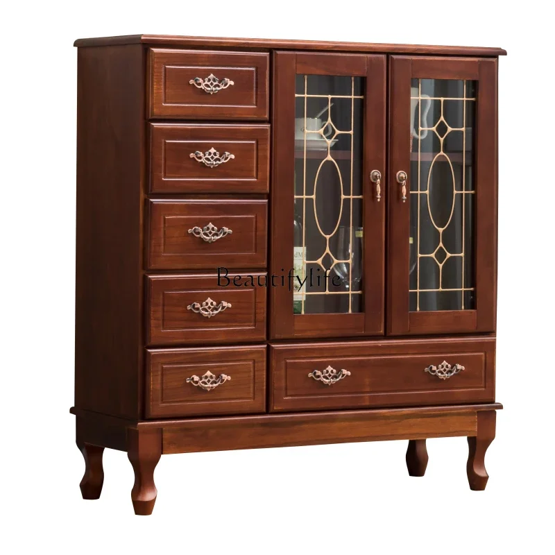 

ls 42European solid wood dining side locker American living room small cabinet