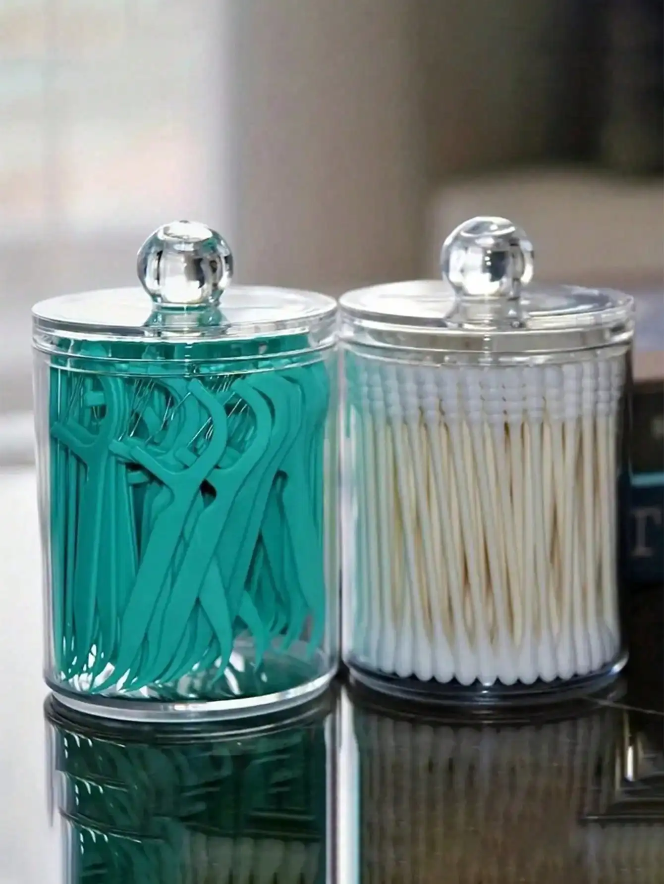 

SHEIN Cleaning Swab Storage Box Transparent Acrylic Material, Suitable For Dresser Storage, Bathroom Storage, Desk Storage,