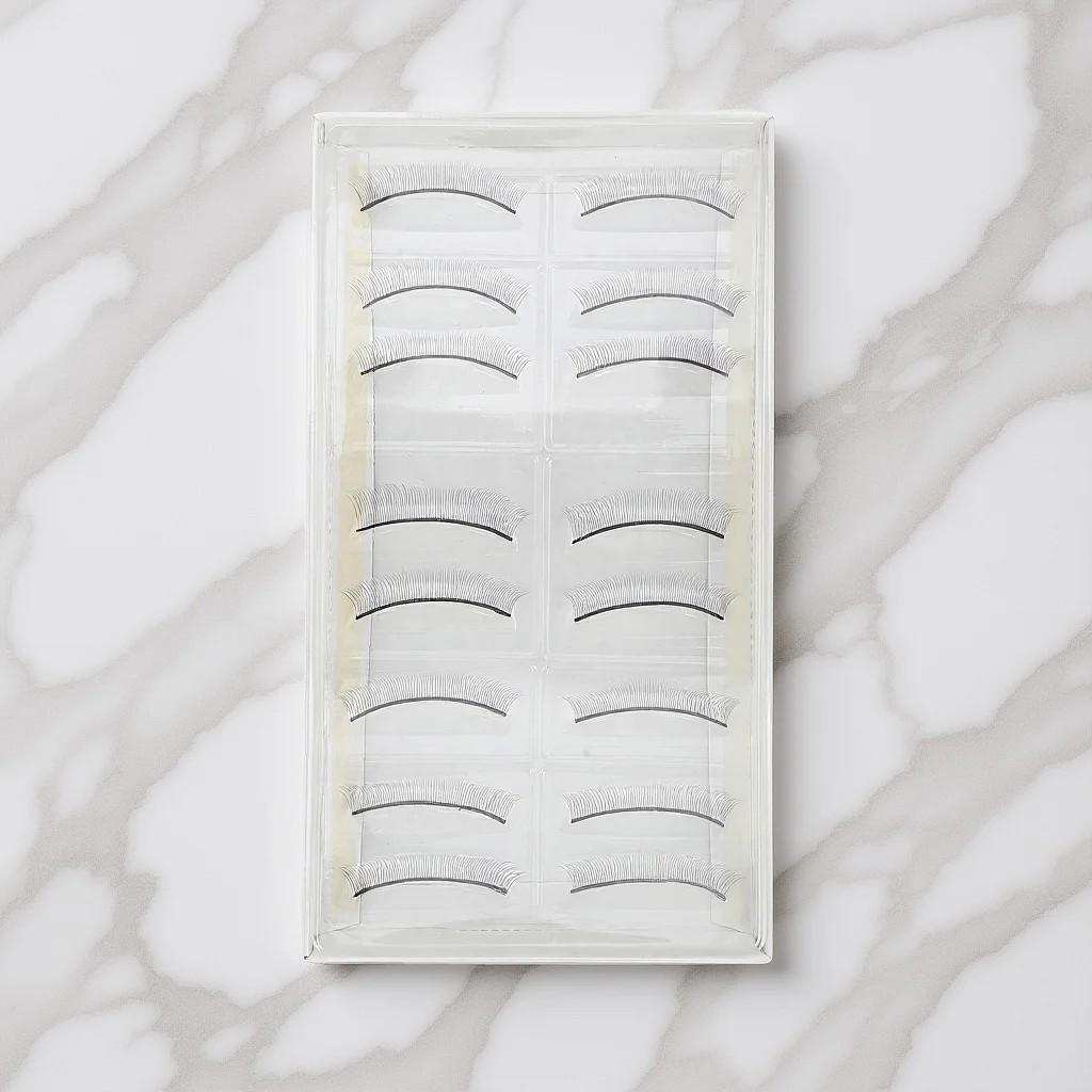 10Pairs Practice Eyelashes Natural Shape False Lash Strips Training Eyelash Extensions Practice for Mannequin Grafting