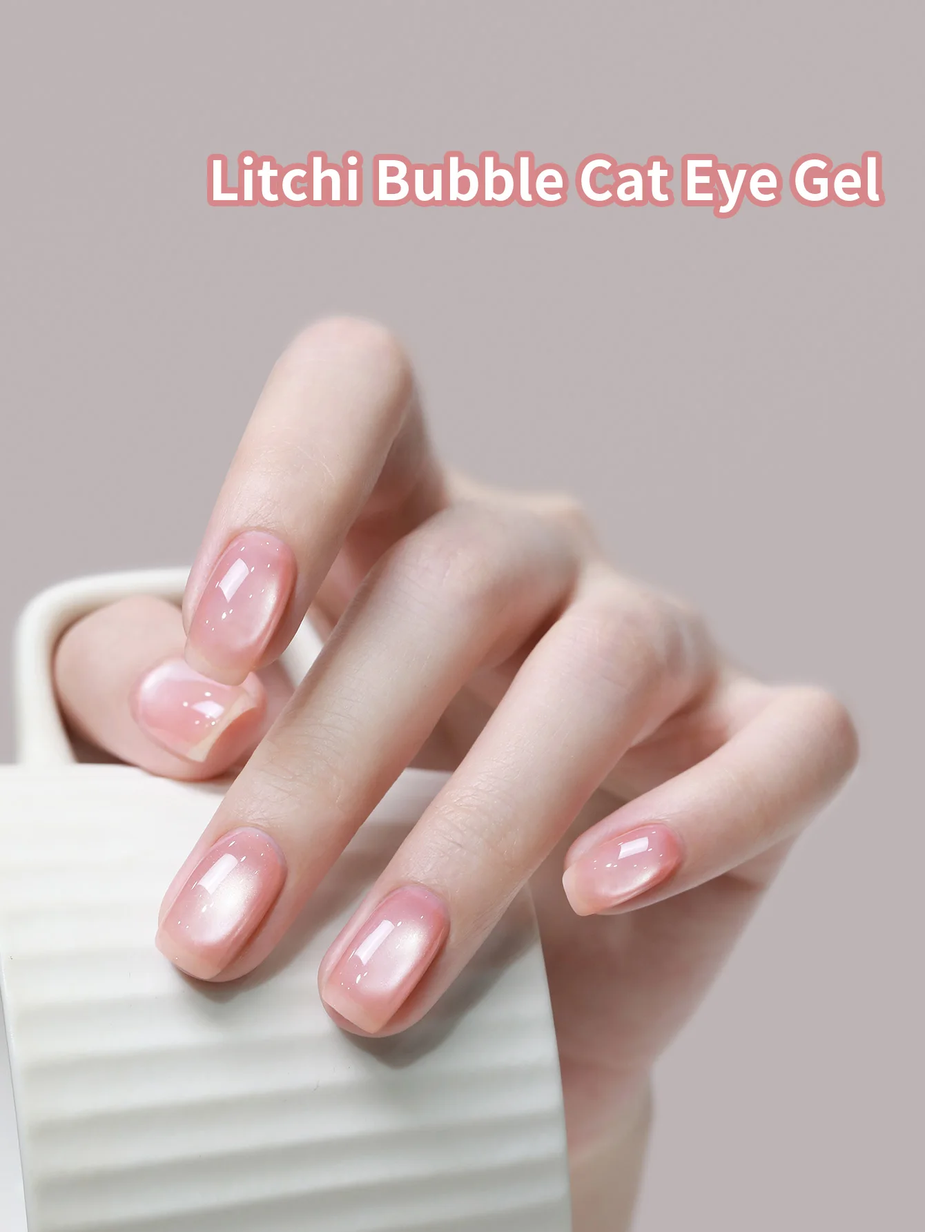 10ML Glassy Pink Clear Cat Eye Gel Nail Polish 1Pc Silk Glitter Cat Eye Gel Polish Soak off Holographic Magnetic Nail Polish