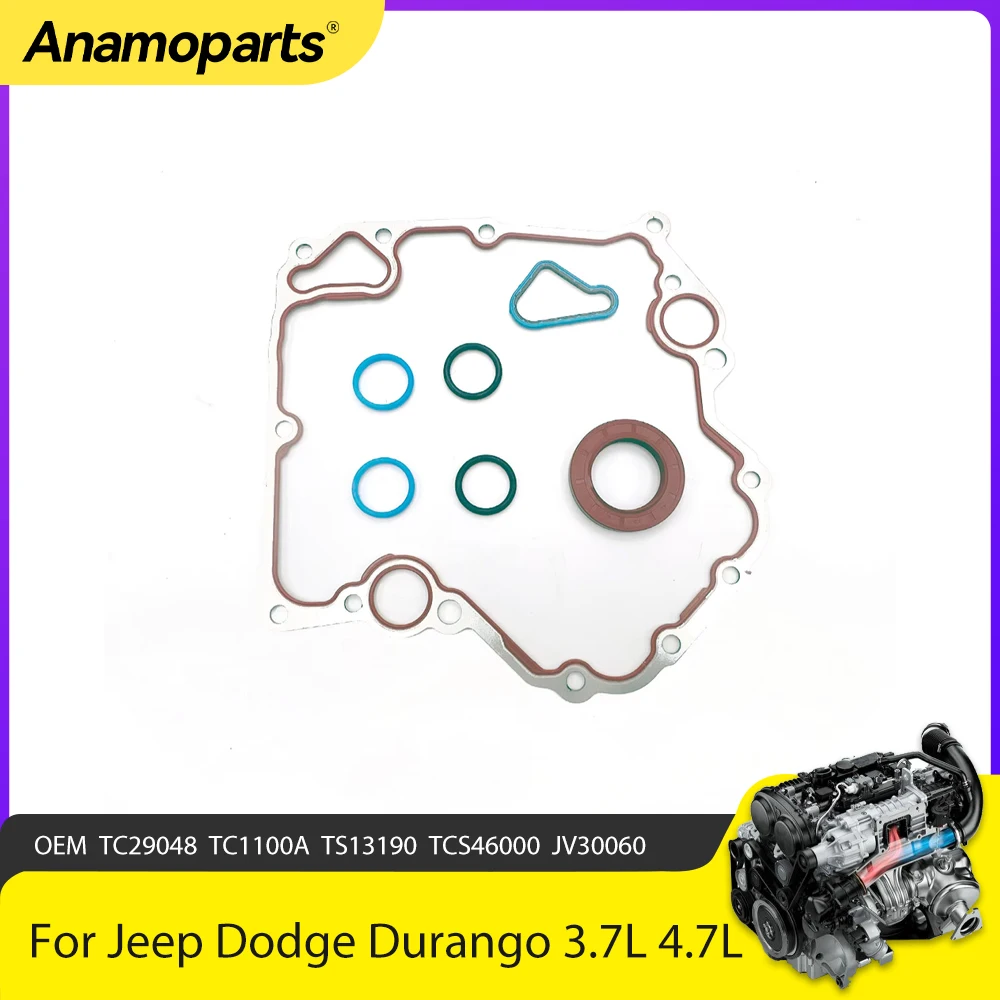 Motorteile Steuerdeckeldichtung passend für 3,7 4,7 Gas für Jeep Grand Cherokee Dodge Dakota Durango Ram 1500 3,7 l 4,7 l V6 SOHC TC29048