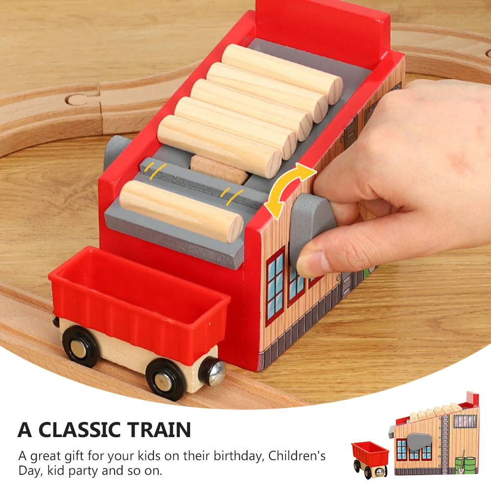 Loading Machine Lumber Mill Wood Blocks Kid Toy Wooden Train Track Logging Camp Kit Yard Child Children’s Toys