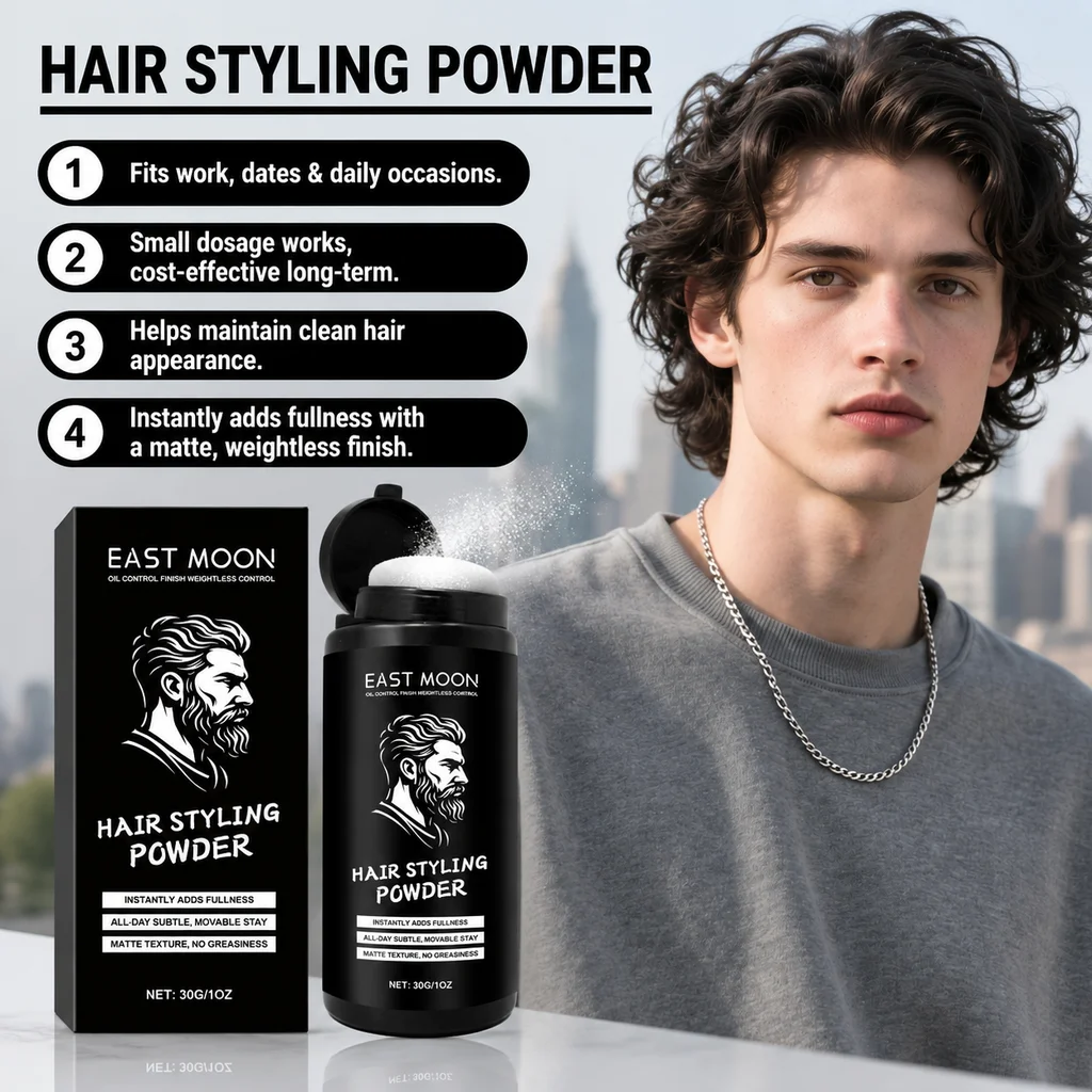 East Moon Men Hair Fluffy Powder Increase Oil Control Improving Hairstyle Maintain Tidy Natural Portable Hair Volumizing Powders