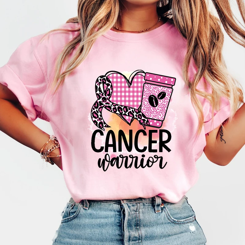 

Breast Cancer Awareness Cancer Warrior Printing T Shirt Men Women T-Shirt Harajuku T-Shirt Unisex Fashion Summer Tops