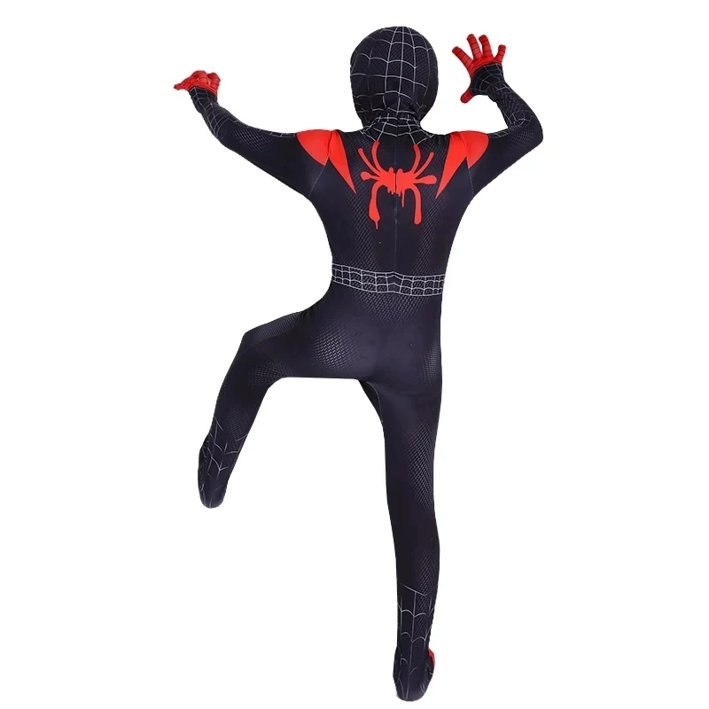 Spiderman Cosplay Costume Spiderman Into The Spider Verse Miles Morales Cosplay Bodysuit Jumpsuits Halloween Costumes for Kids