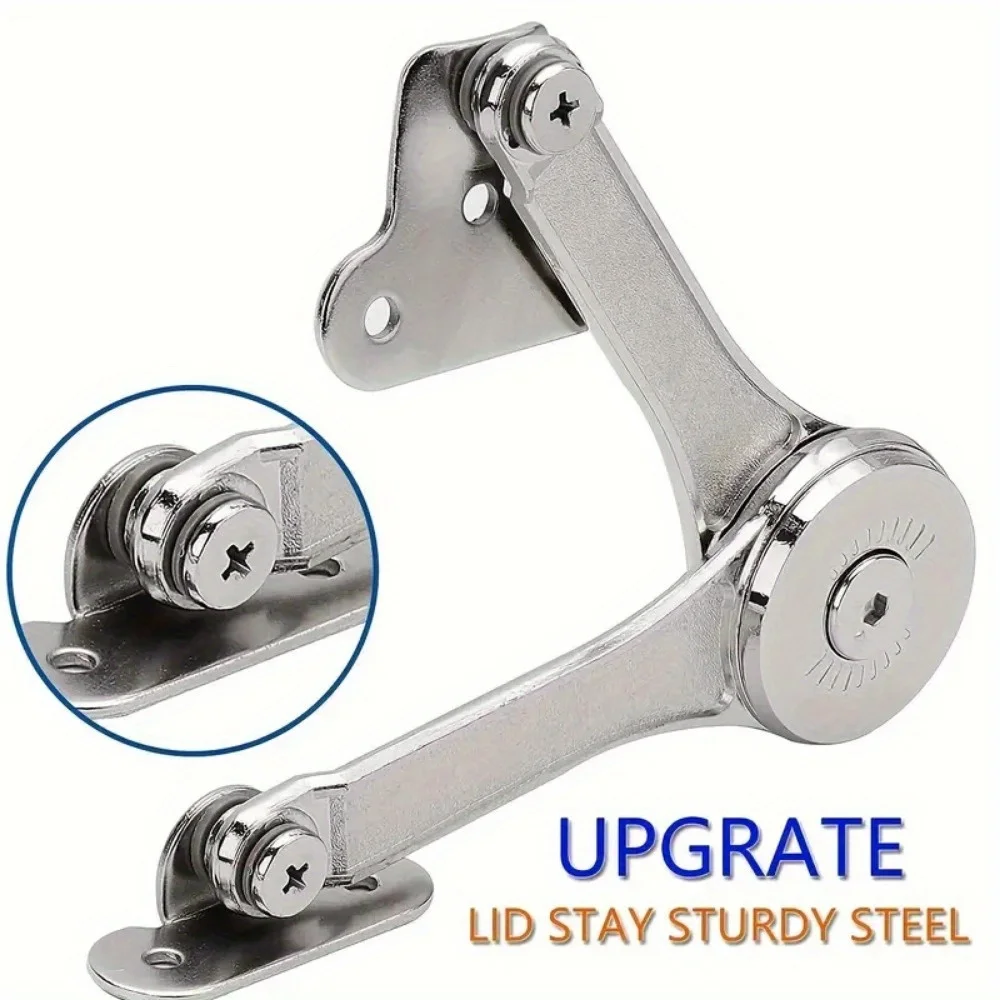 2Pcs Toy Box Hinges Soft Close Lid Support Hinges Heavy Duty Soft Close Hinges For Toy Box Hinges Support 50lb Adjustable Hinge view 5