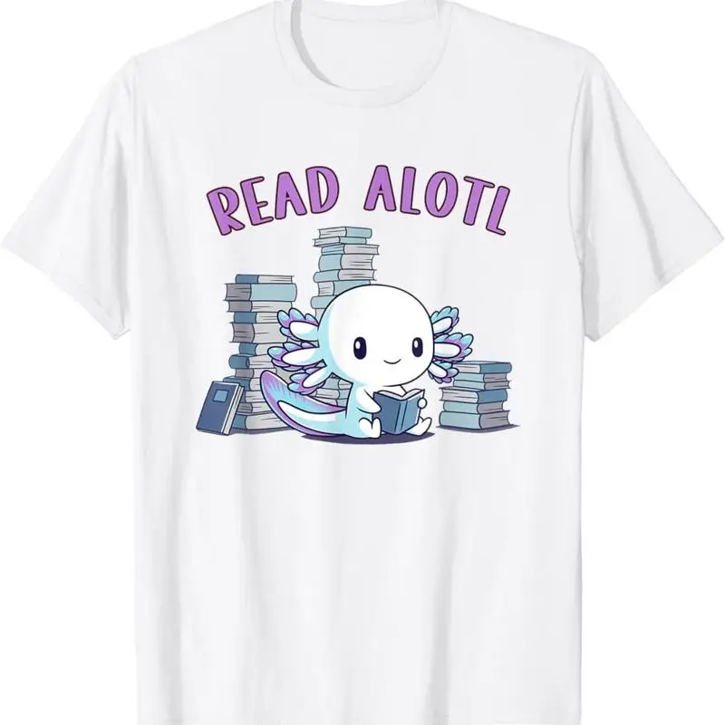 Axolotl Reading a Book Read Alotl Books Funny T Shirt