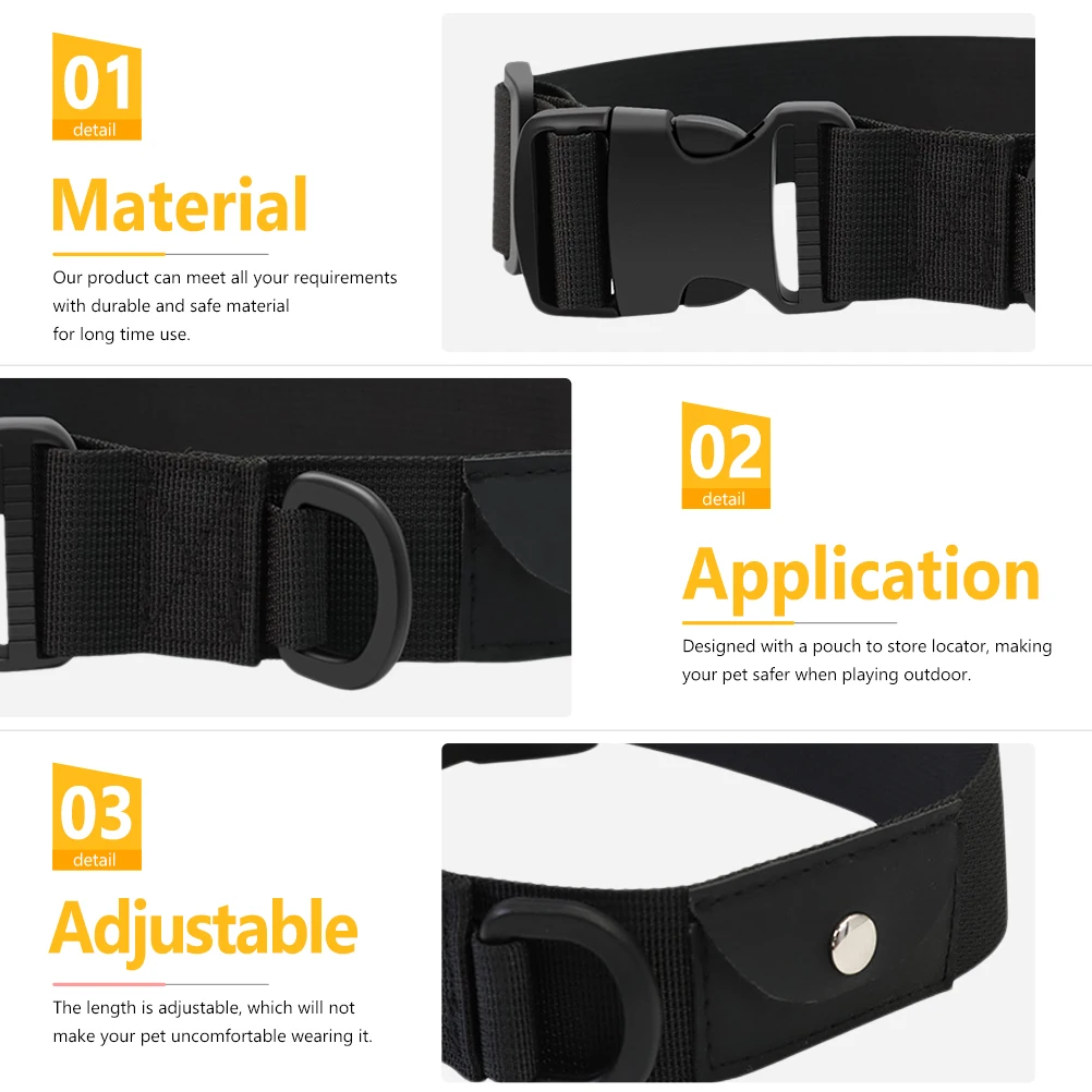 

2pcs Adjustable Outdoor Anti-Lost Pet Collar High Strength Nylon Wear-Resistant D-Ring Locator For Dog Safety Training