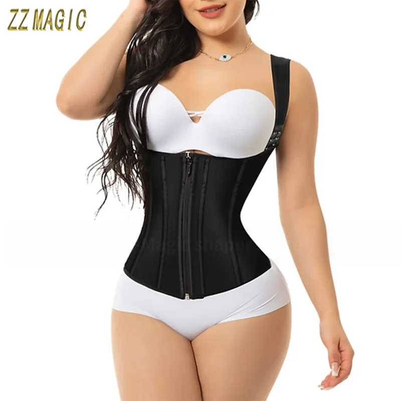 Fajas Colombiana Waistcoat Steel Rib Buckle Zipper Body Shaper for Women Waist Trainer Reducing and Shaping Girdles Tank Top