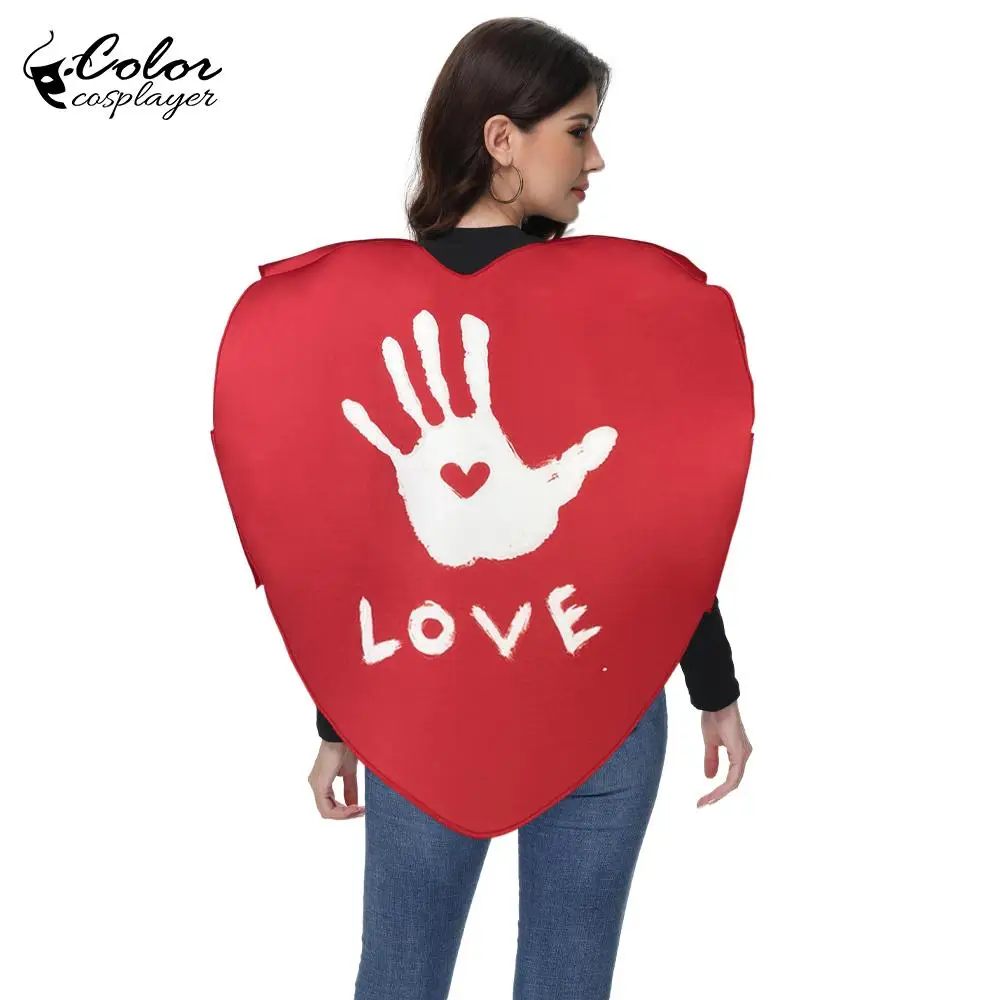 Colore Cosplayer San Valentino Costume Coppia Costume Crea una confessione Abiti Cuore Abbigliamento divertente Abbigliamento da spettacolo di carnevale