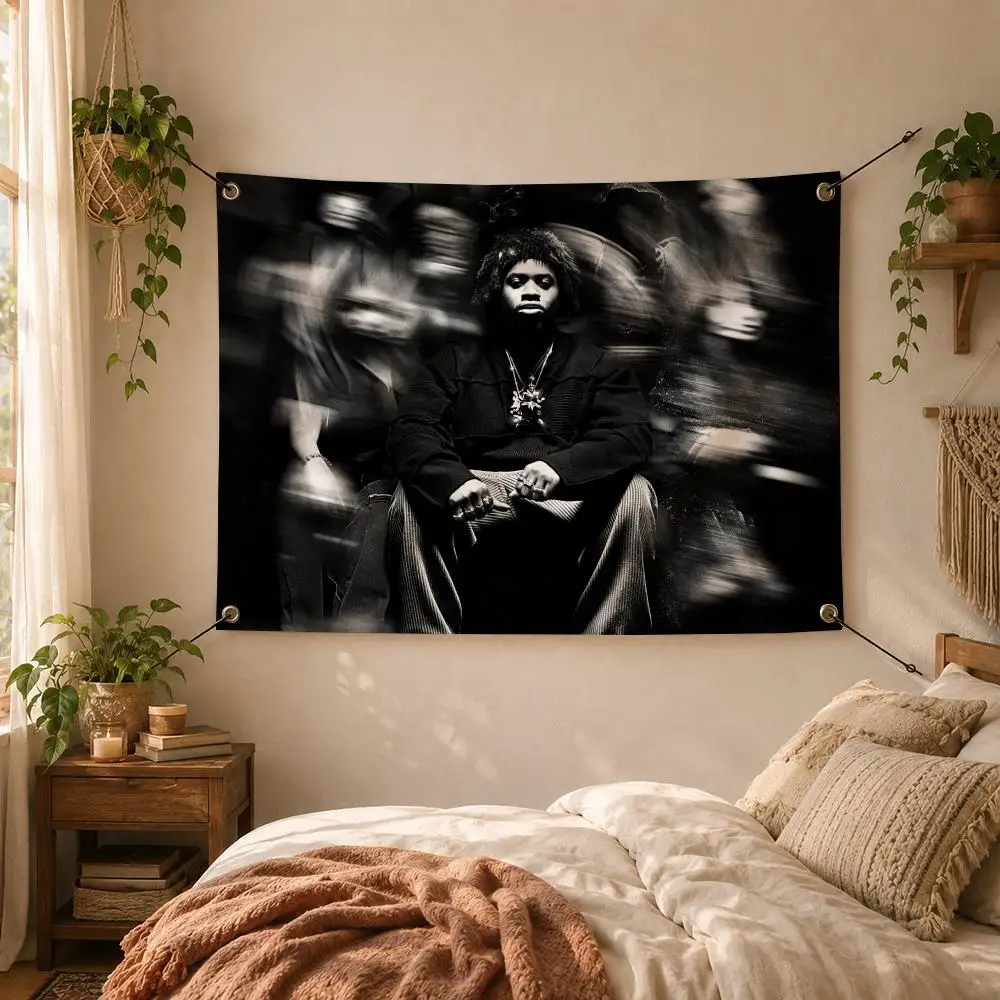 Rapper HipHop Bold Denzel Curry Music Flags Decorative Flag Banner for Outdoor Garden Yard Camping Party Home Wall Hanging Decor