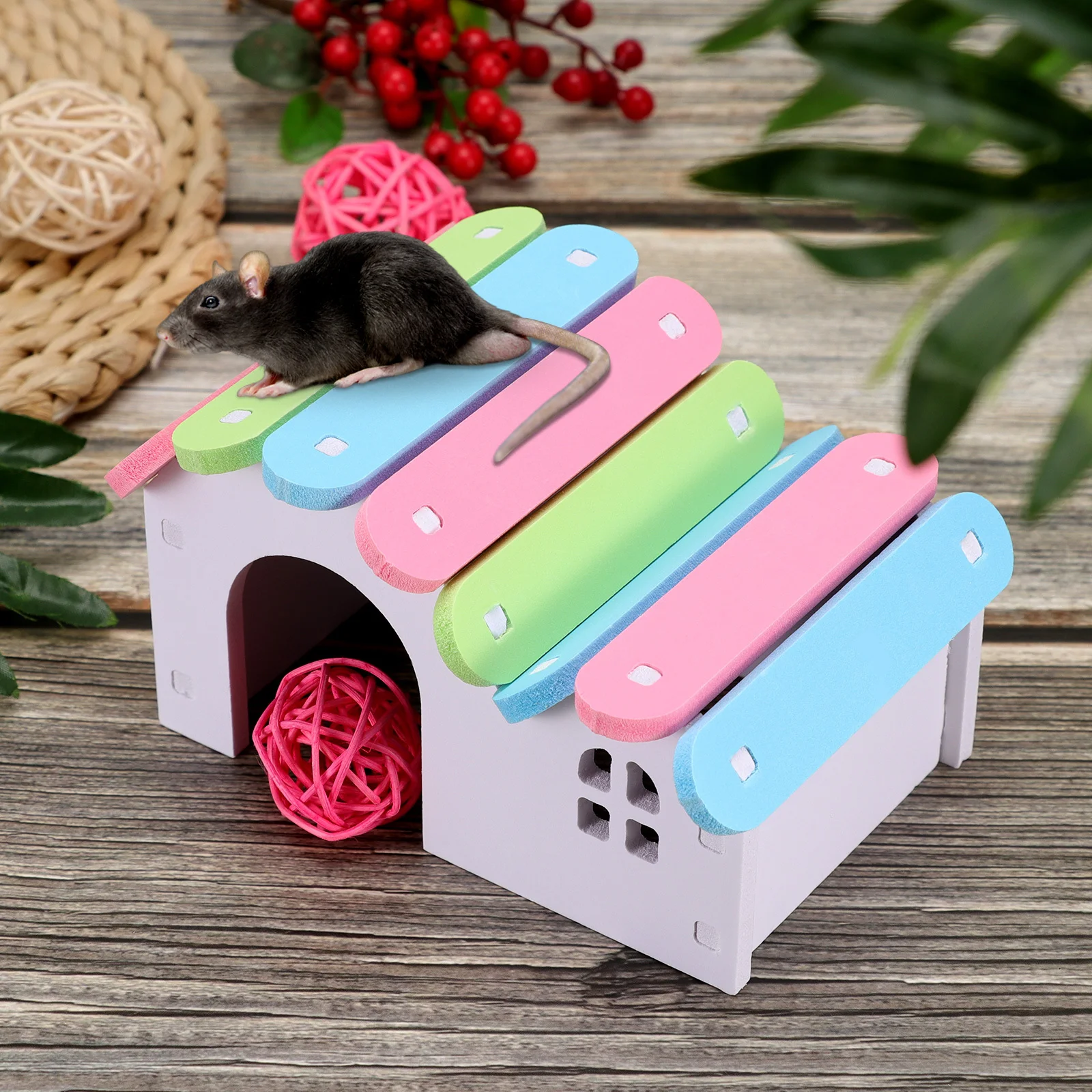 

Durable Colorful Hamster House Small Animal Bed Eco Friendly Comfortable Nesting Habitat Easy to Clean Pet Hamster Bed