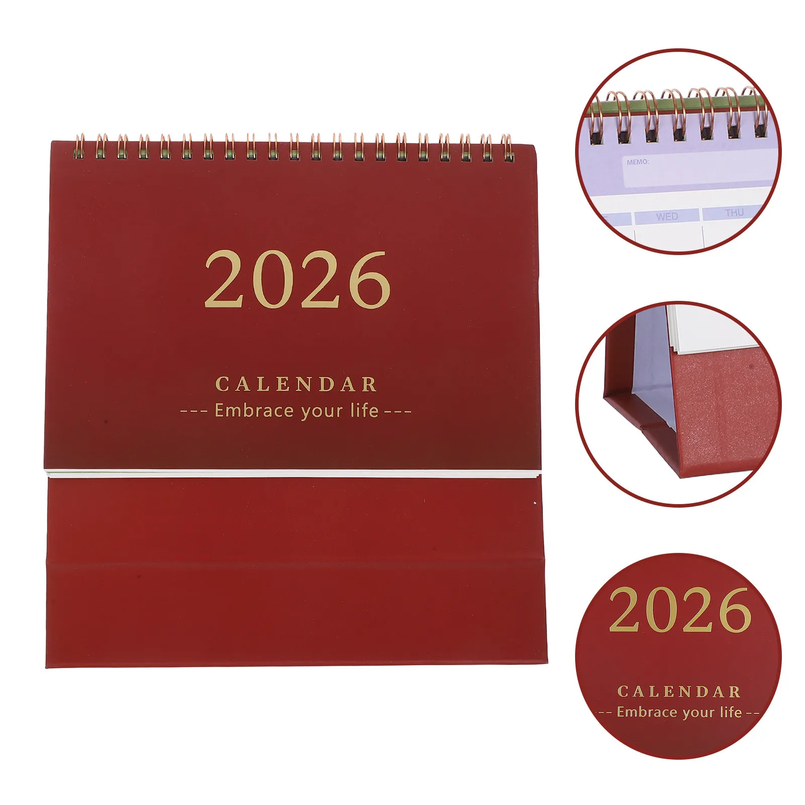 

2026 Mini Desk Calendar Compact Foldable Standup Layout Sturdy Paper No Bleedthrough Monthly Planner for Scheduling Notes