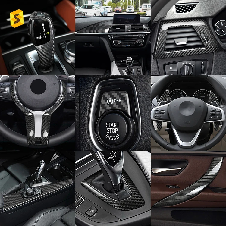 Shasha Carbon Car Interior Accessories Real Carbon Fiber Car Dashboard Trim for BW  F30 F31 F34 F33 Factory Price Carbon Fiber