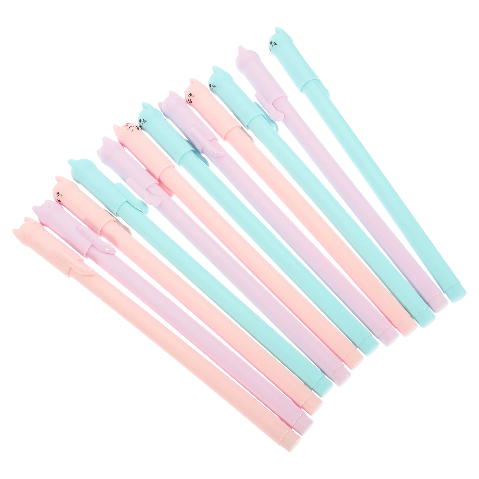 

12 Pcs Kitten Neutral Pen Cute Pens for Girls Novelty Kids Gel Ink Colorful Bulk