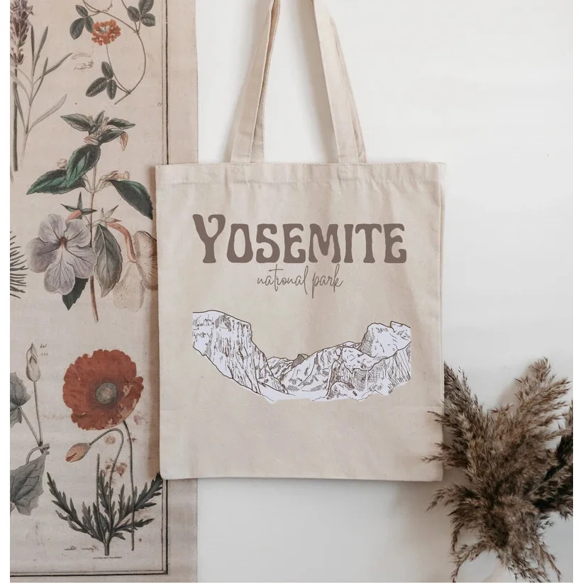 1pc Yosemite National Park Tote Bag for & - Durable Nature-Themed & Travel Bag with Iconic Yosemite Landmarks (Half Dome, El Cap