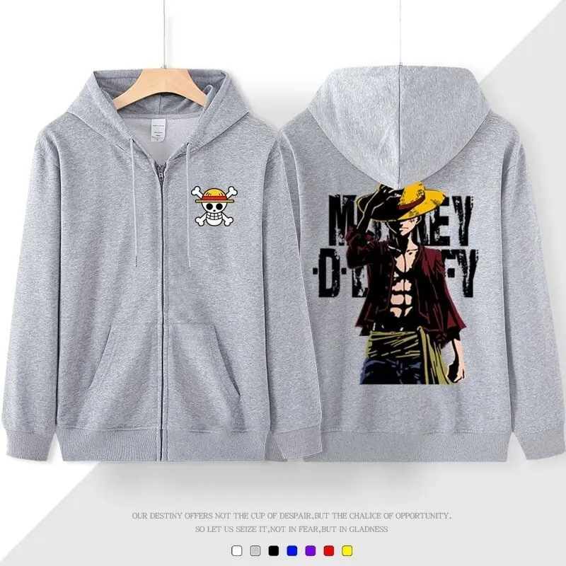 

One Piece 2025 Hot Pirate Skull Logo Black Hoodie Men Anime Back Print Cotton Casual Autumn Winter Streetwear Fashion Cosplay