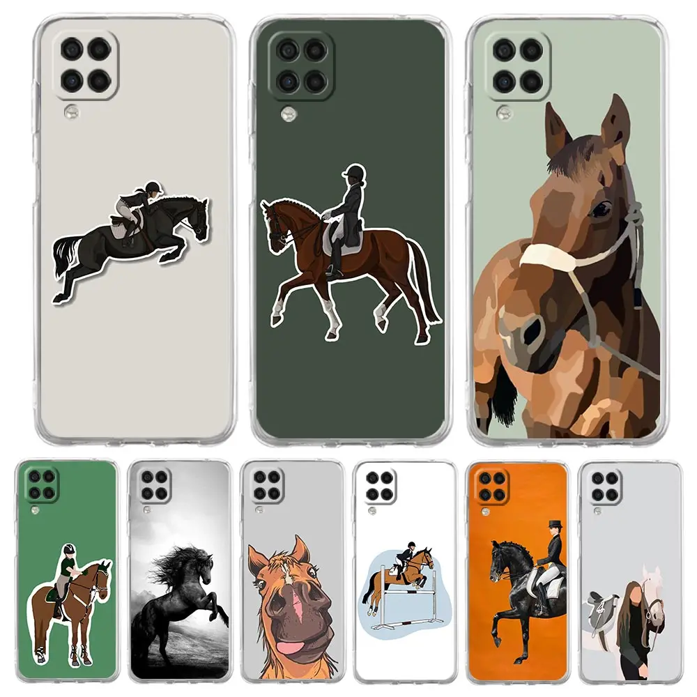 Galloping Horse Girl Drawing Phone Case For Samsung A13 A33 A73 A53 A23 A51 A71 A21S A12 A31 A41 A05s A03S A15 A25 A32 5G Cover