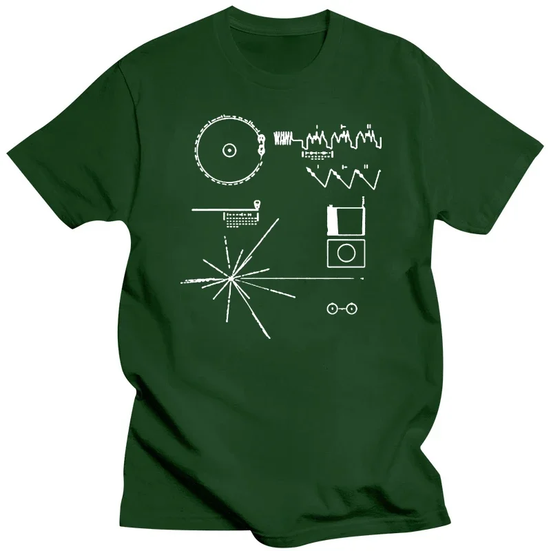 Printed T-shirt crew neck casual T-shirt Voyager Golden Record Carl Sagan Funny Men Cotton Sunlight T-Shirt