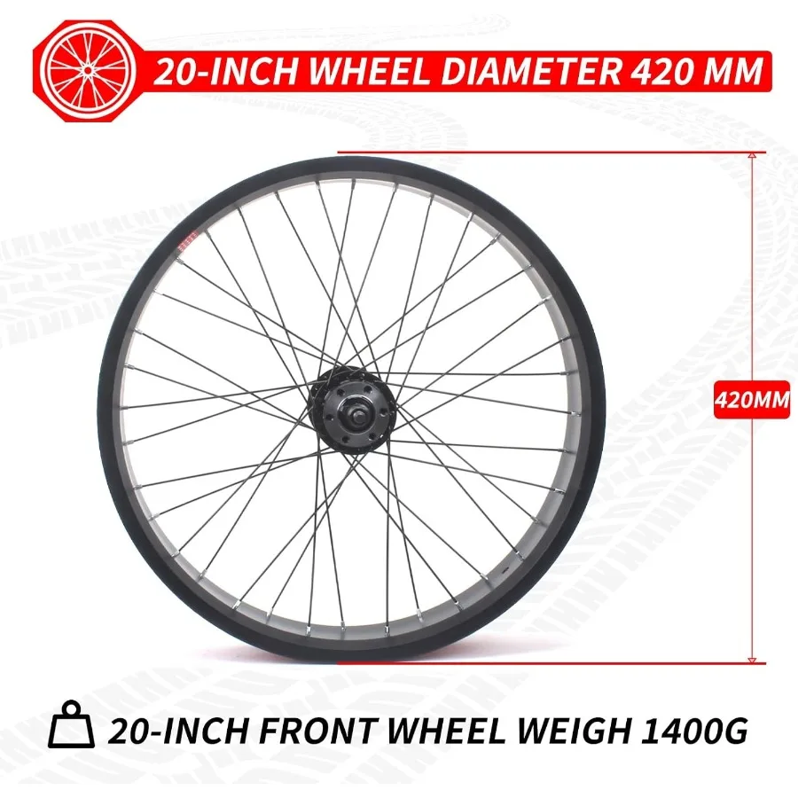 20インチ/24インチ/26インチ×4.0ファットタイヤバイクホイールセットディスクブレーキスノーバイク前後輪ソリッドシャフト135mm/195mm 36Hハブビーチバイク