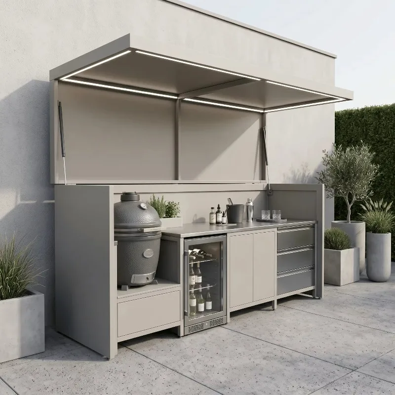 Wholesale Moisture Resistant Stainless Steel Outdoor Kitchen Cabin Garden Patio High Quality Outdoor Kitchen BBQ Grill Cabin
