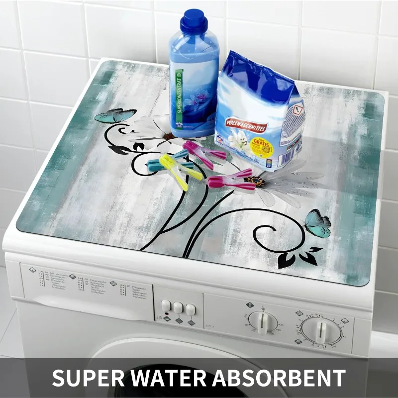 Fresh Flower Super Absorbent Tableware Dish Drying Mat Kitchen Bottle Anti-slip Rug Luxury Kettle Dinnerware Counter Bar Tool