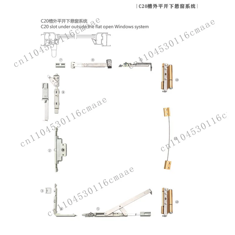 hanging C20 slot K23 slot broken bridge door and window hardware accessories outer casement change window modification mute
