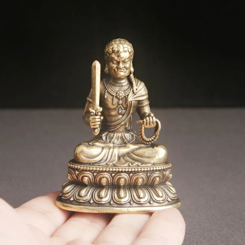 Brass Fudo Buddha Desktop Ornament Bronze Sculpture Consecrated Deity Crafts