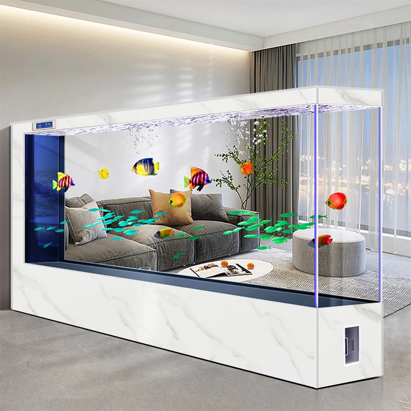 

Modern Minimalist Fish Tank Cabinet Living Room Glass Partition Creative Large Aquarium with Smart Display Home Furniture FYFT