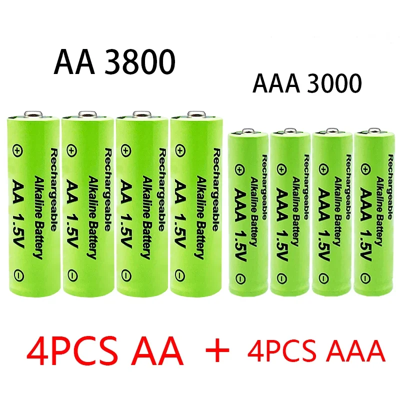 Bateria Alcalina Recarregável AA e AAA Ni-Mh, 2100-3000mAh, Ajuste para Tocha, Brinquedos, Relógio, MP3 Player, Substituir, 1.5V, AAA