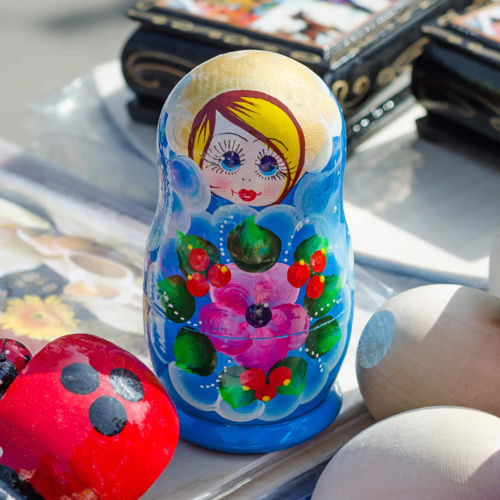 

1Set Wooden Nesting Russian Matryoshka Blank Set DIY Painting Base Handmade Souvenir Decoration Gift Blank Set