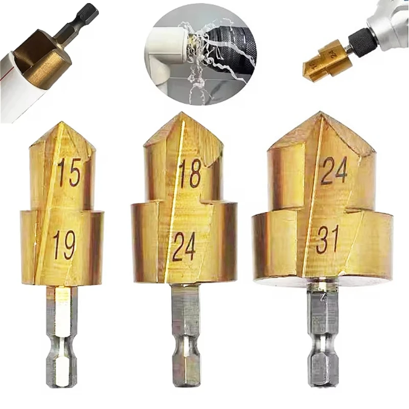 

3PCS PPR Lifting Stepped Drill Bit Step Bit Set Hole Opener Core Drill Bits used to expand water pipes Step
