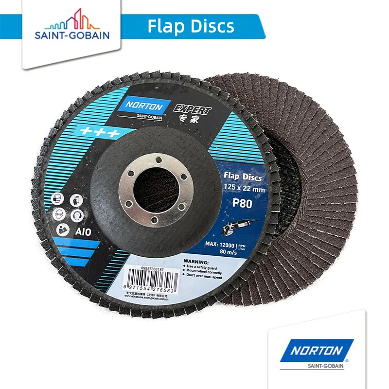 Saint-Gobain Norton Expert Louver P60 P80 Angle Grinder 5In Abrasive  Disc 125×22mm Metal Rust Removal Sanding Falp Discs