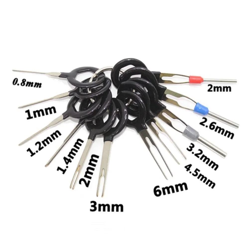 11Pcs Car Electrical Wiring Crimp Connector Pin Extractor Kit Car Repair Hand Tool Set Plug key Terminal Removal Tools