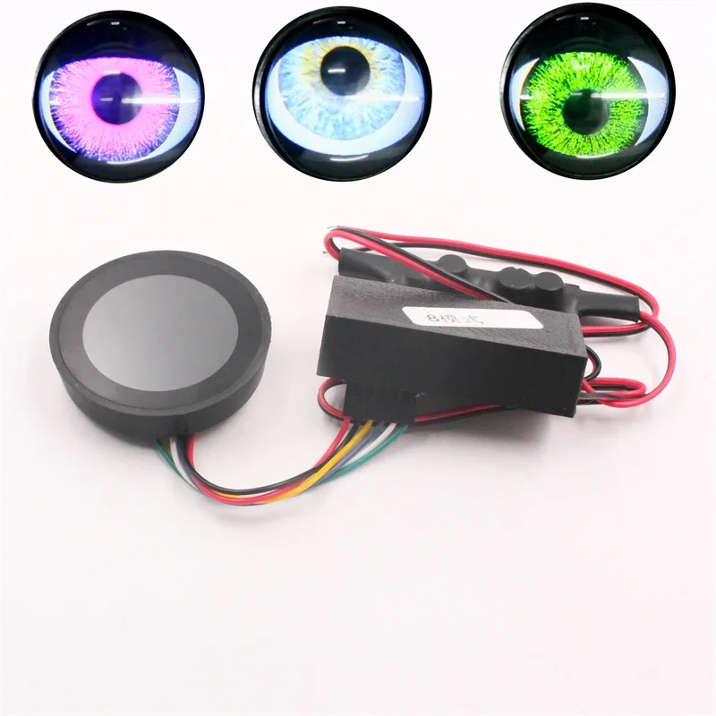 

DIY 1PCS Car Light Accessories LED Devil's Eye Dynamic Winking Logo Any Universal Hole Installation Headlight Atmosphere Lamp