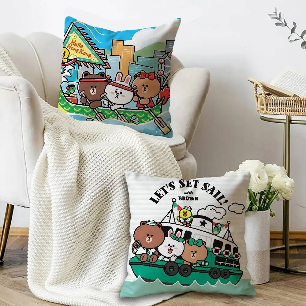 L-Line F-Friends Decorative Room Aesthetics Pillow Case Home Decor Bedroom Sofa Bed Couch Pillow Cover 45x45