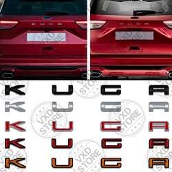 For Ford KUGA Lettering Car 3D Metal Letters Logo Badge Decals Sticker Car Auto Rear Trunk Alphabet Emblem Styling Stickers