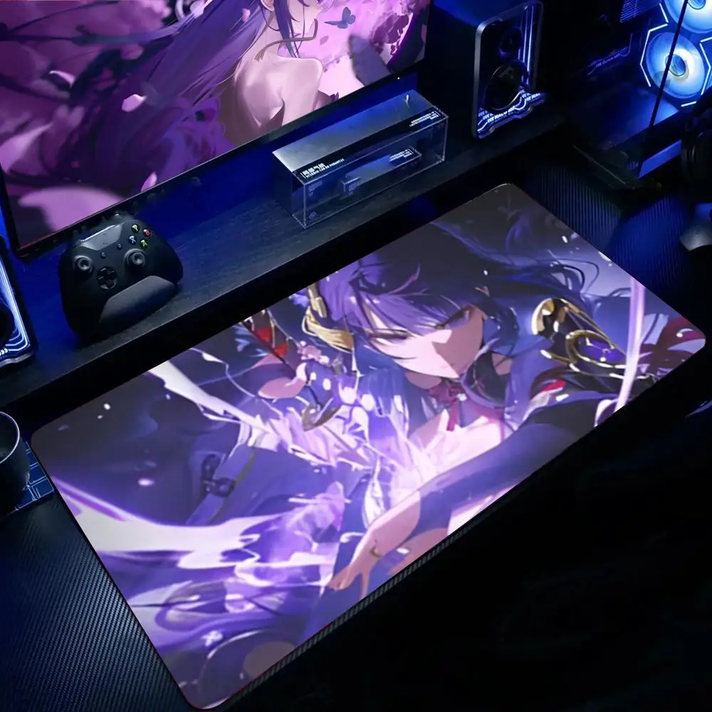 

Коврик для мыши Raiden Shogun, большой игровой коврик для мыши с защитой по краям, утолщенный коврик для компьютерной клавиатуры, настольный коврик